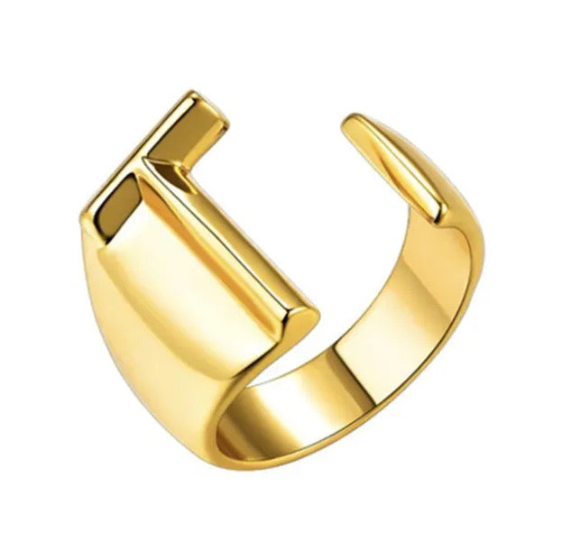 Demure English Letter Open Rings