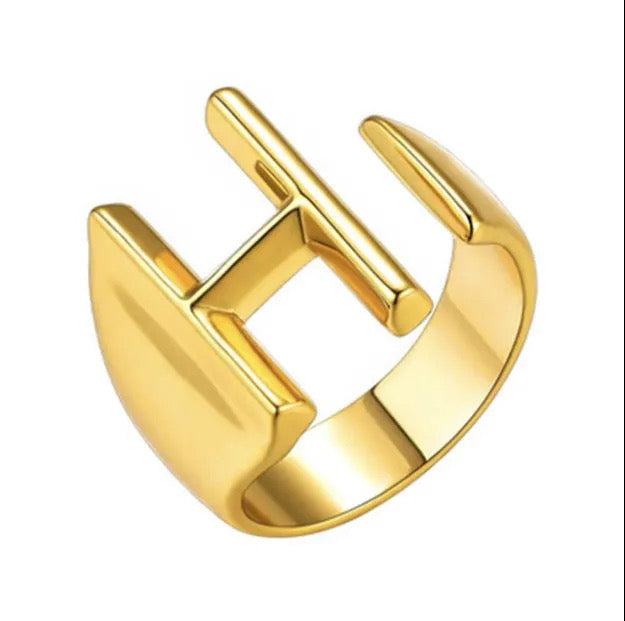 Demure English Letter Open Rings