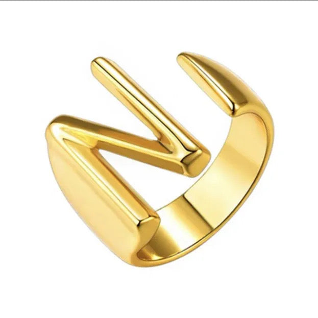Demure English Letter Open Rings