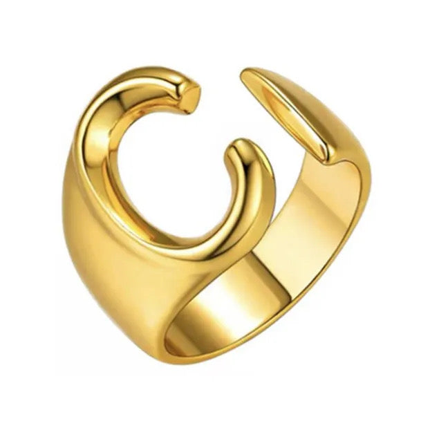 Demure English Letter Open Rings