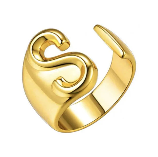 Demure English Letter Open Rings