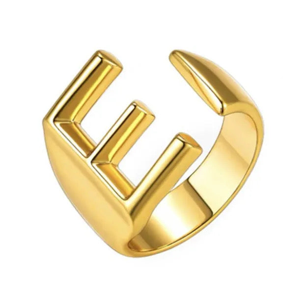 Demure English Letter Open Rings