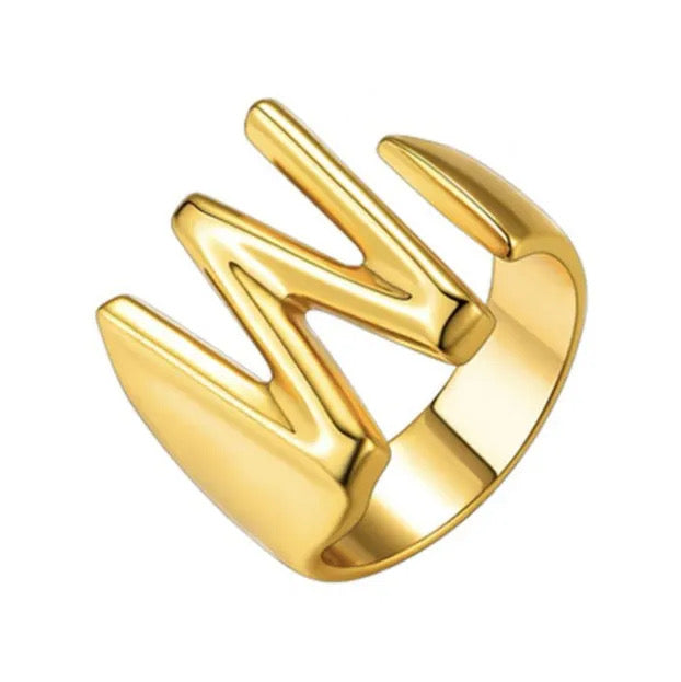 Demure English Letter Open Rings