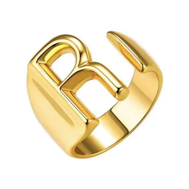 Demure English Letter Open Rings