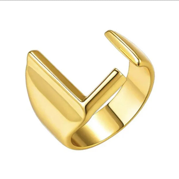 Demure English Letter Open Rings