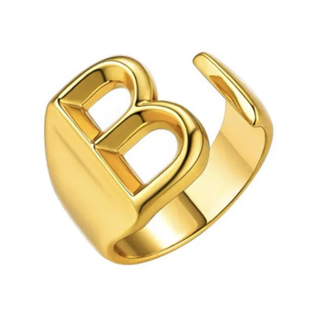 Demure English Letter Open Rings