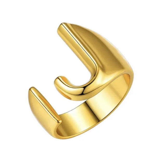Demure English Letter Open Rings