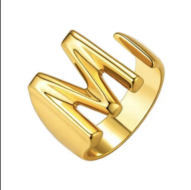 Demure English Letter Open Rings