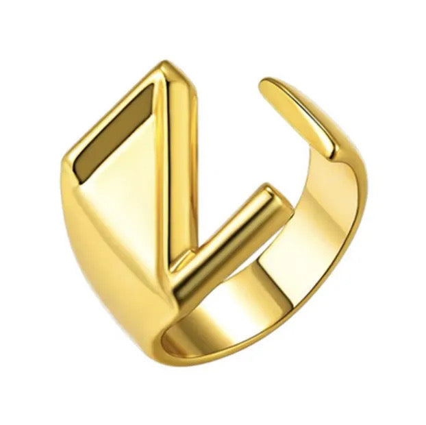 Demure English Letter Open Rings