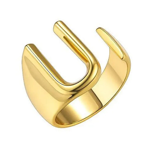Demure English Letter Open Rings