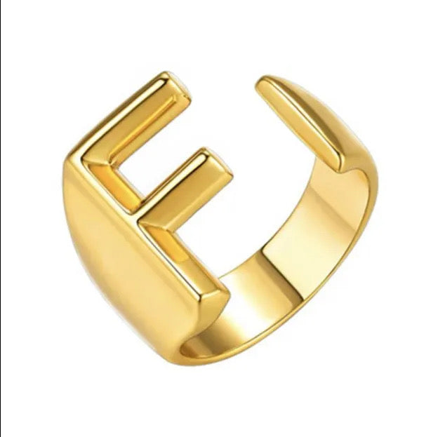 Demure English Letter Open Rings