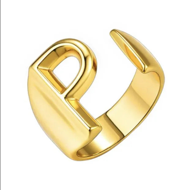 Demure English Letter Open Rings
