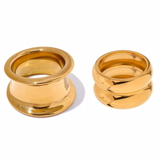 Demure Gold Rings Set