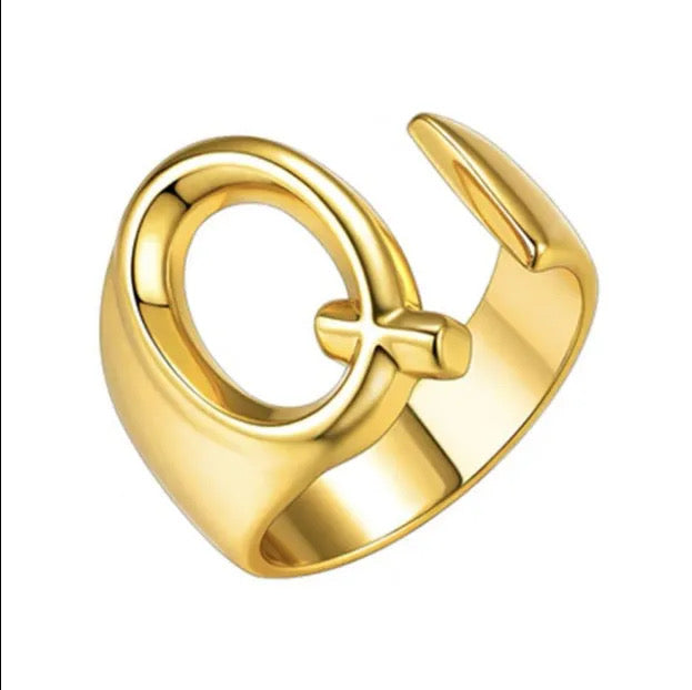 Demure English Letter Open Rings
