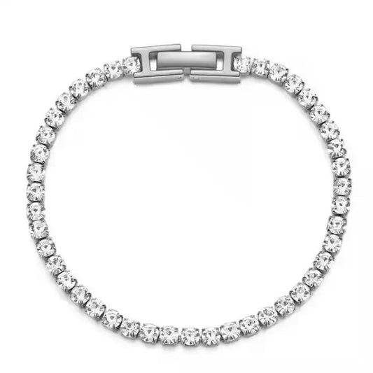 Demure Silver Tennis Bracelet