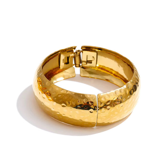 Demure Gold Textured Cuff Bracelet